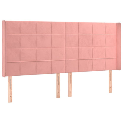 vidaXL Kopfteil mit Ohren Rosa 183x16x118/128 cm Samt