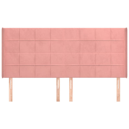 vidaXL Kopfteil mit Ohren Rosa 183x16x118/128 cm Samt