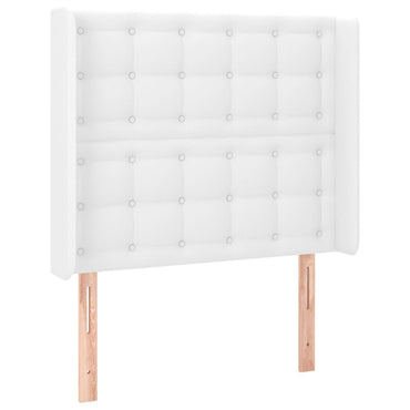 vidaXL Kopfteil mit Ohren Weiß 83x16x118/128 cm Kunstleder