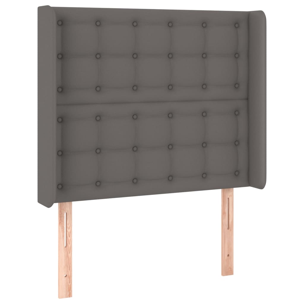 vidaXL Kopfteil mit Ohren Grau 83x16x118/128 cm Kunstleder