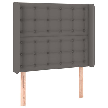 vidaXL Kopfteil mit Ohren Grau 83x16x118/128 cm Kunstleder