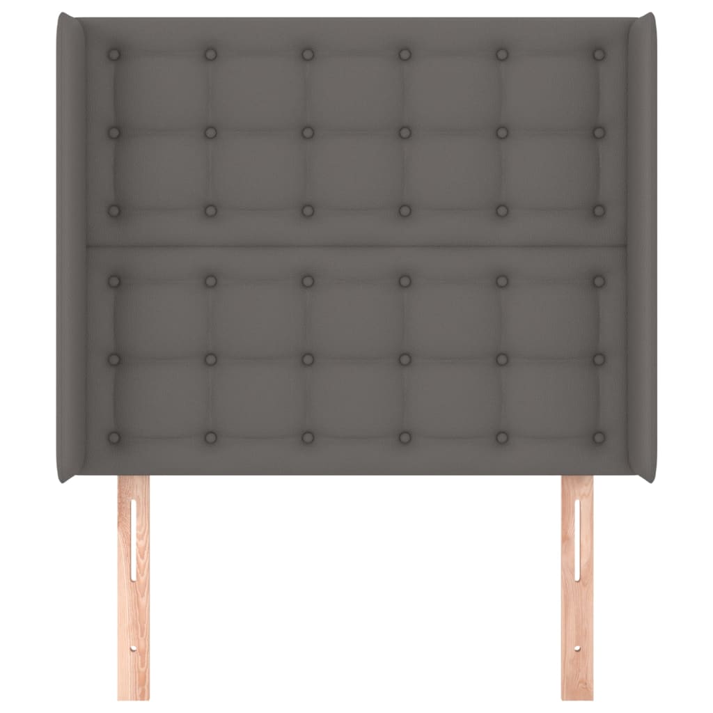 vidaXL Kopfteil mit Ohren Grau 83x16x118/128 cm Kunstleder