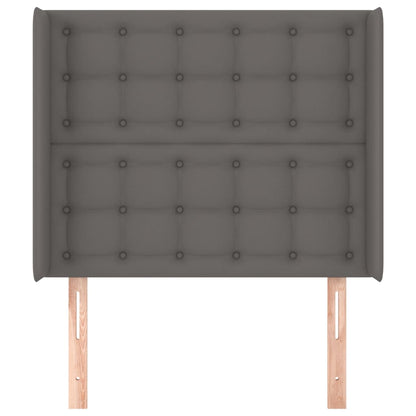 vidaXL Kopfteil mit Ohren Grau 83x16x118/128 cm Kunstleder