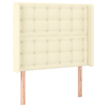 vidaXL Kopfteil mit Ohren Creme 93x16x118/128 cm Kunstleder