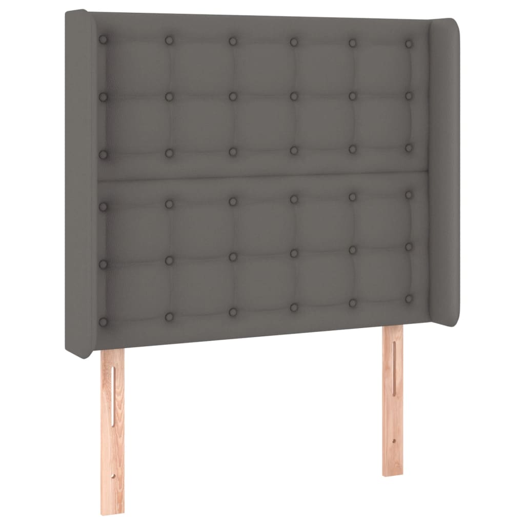 vidaXL Kopfteil mit Ohren Grau 93x16x118/128 cm Kunstleder