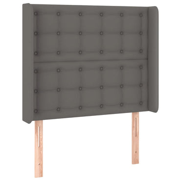 vidaXL Kopfteil mit Ohren Grau 93x16x118/128 cm Kunstleder