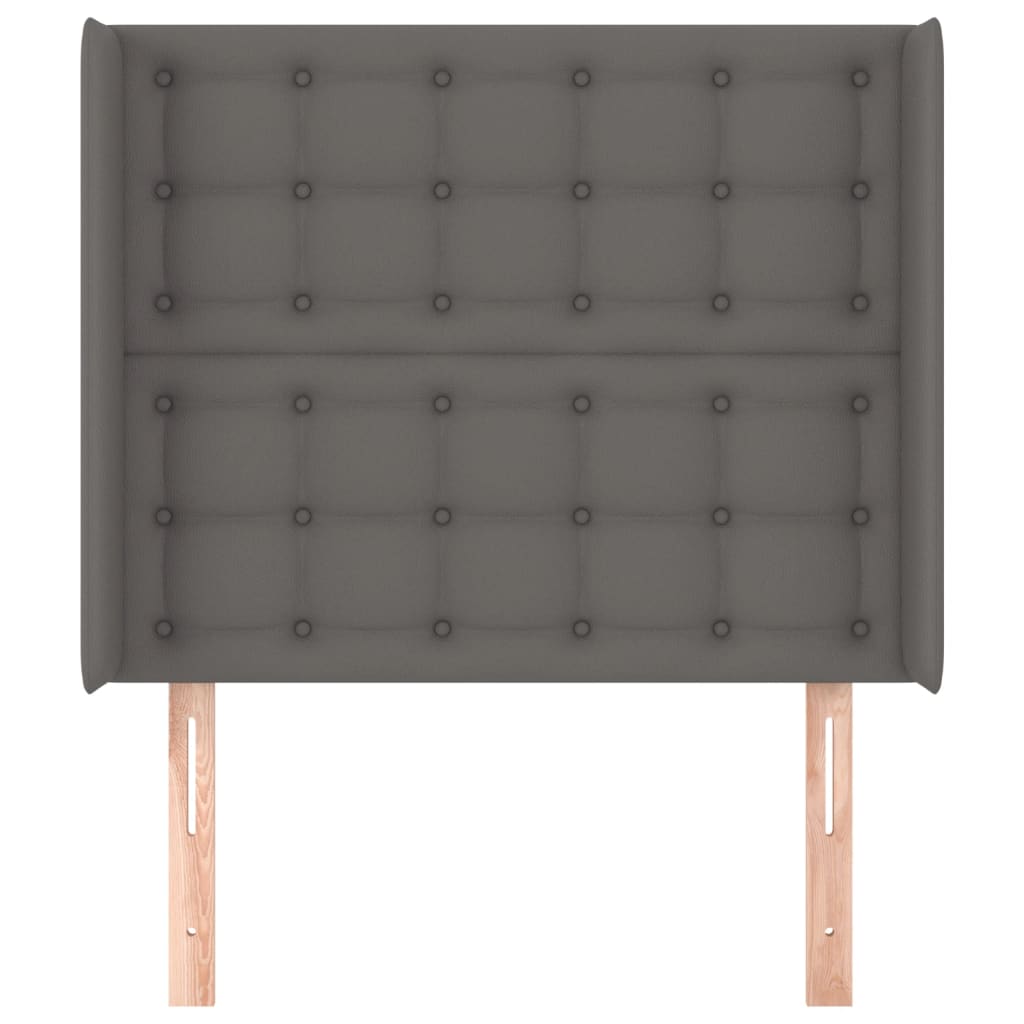 vidaXL Kopfteil mit Ohren Grau 93x16x118/128 cm Kunstleder