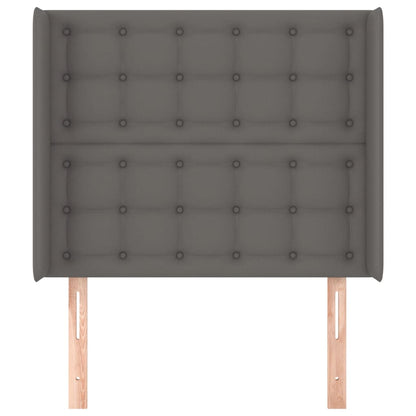 vidaXL Kopfteil mit Ohren Grau 93x16x118/128 cm Kunstleder