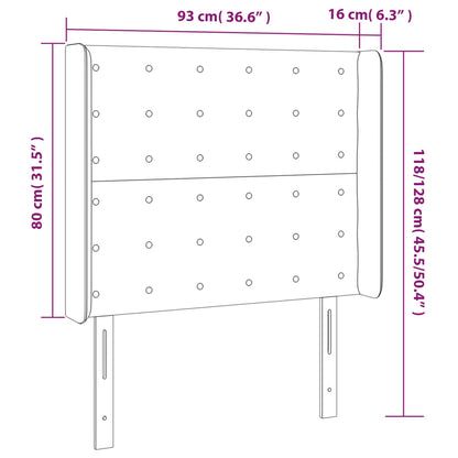 vidaXL Kopfteil mit Ohren Cappuccino-Braun 93x16x118/128 cm Kunstleder