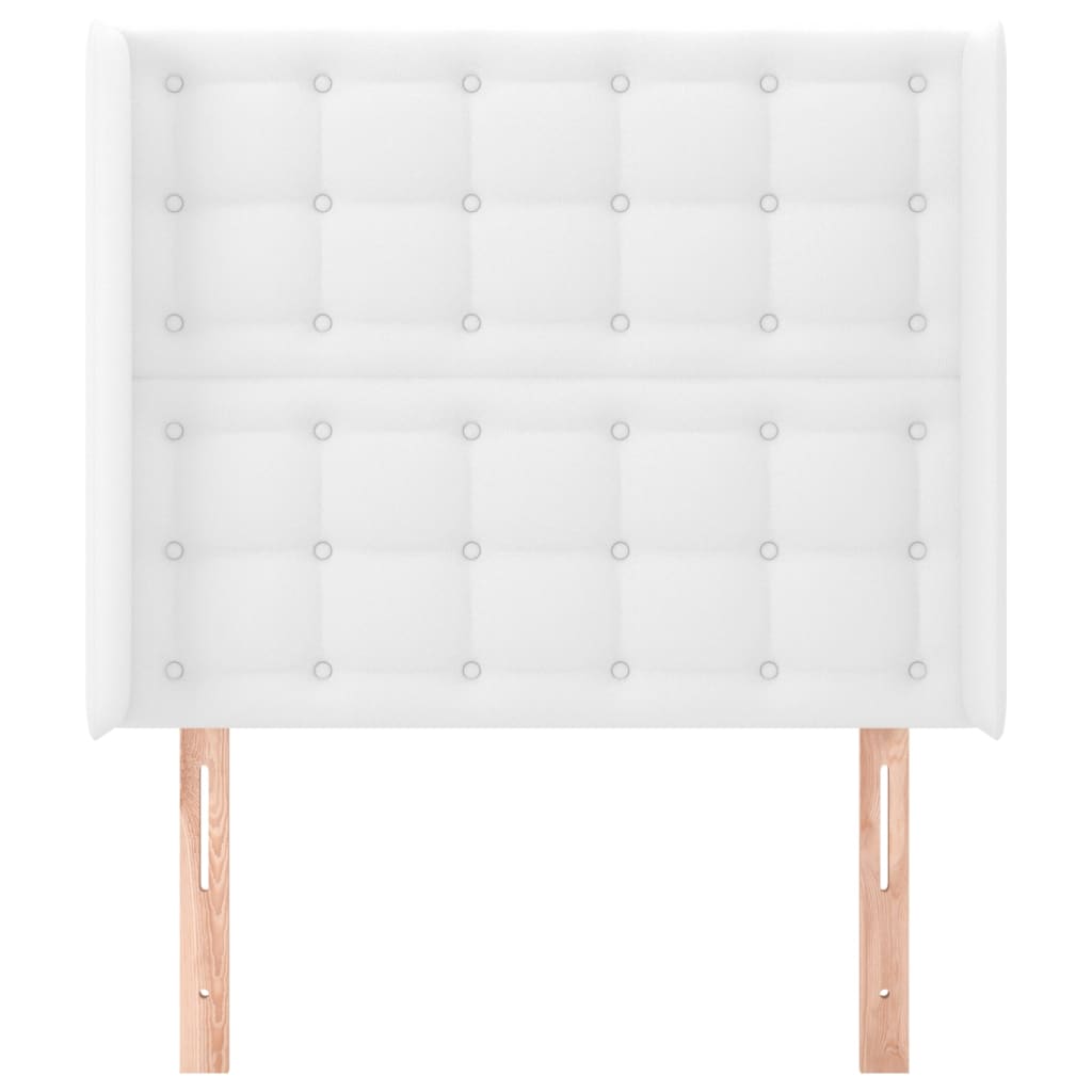vidaXL Kopfteil mit Ohren Weiß 103x16x118/128 cm Kunstleder