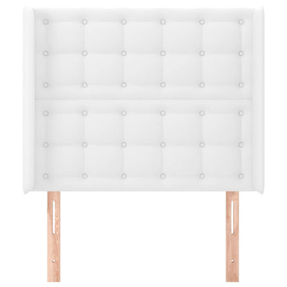 vidaXL Kopfteil mit Ohren Weiß 103x16x118/128 cm Kunstleder