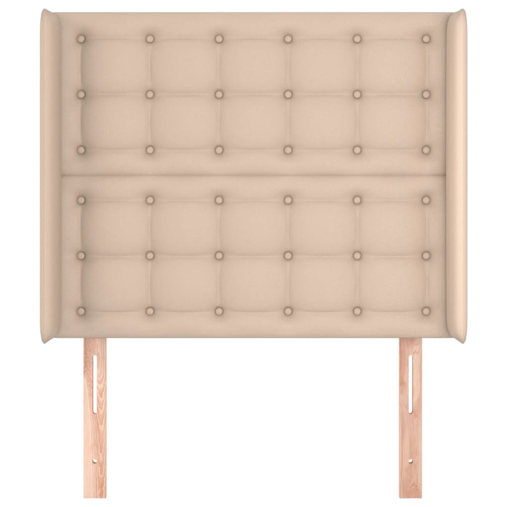 vidaXL Kopfteil mit Ohren Cappuccino-Braun 103x16x118/128cm Kunstleder