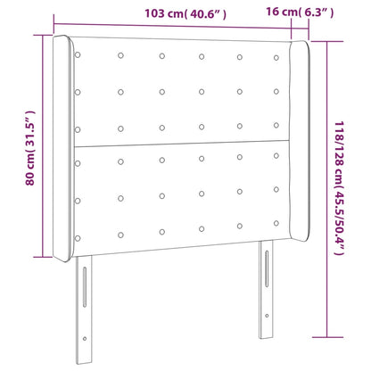 vidaXL Kopfteil mit Ohren Cappuccino-Braun 103x16x118/128cm Kunstleder