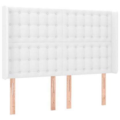 vidaXL Kopfteil mit Ohren Weiß 147x16x118/128 cm Kunstleder
