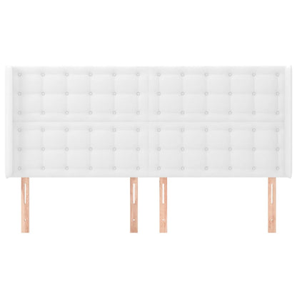 vidaXL Kopfteil mit Ohren Weiß 163x16x118/128 cm Kunstleder