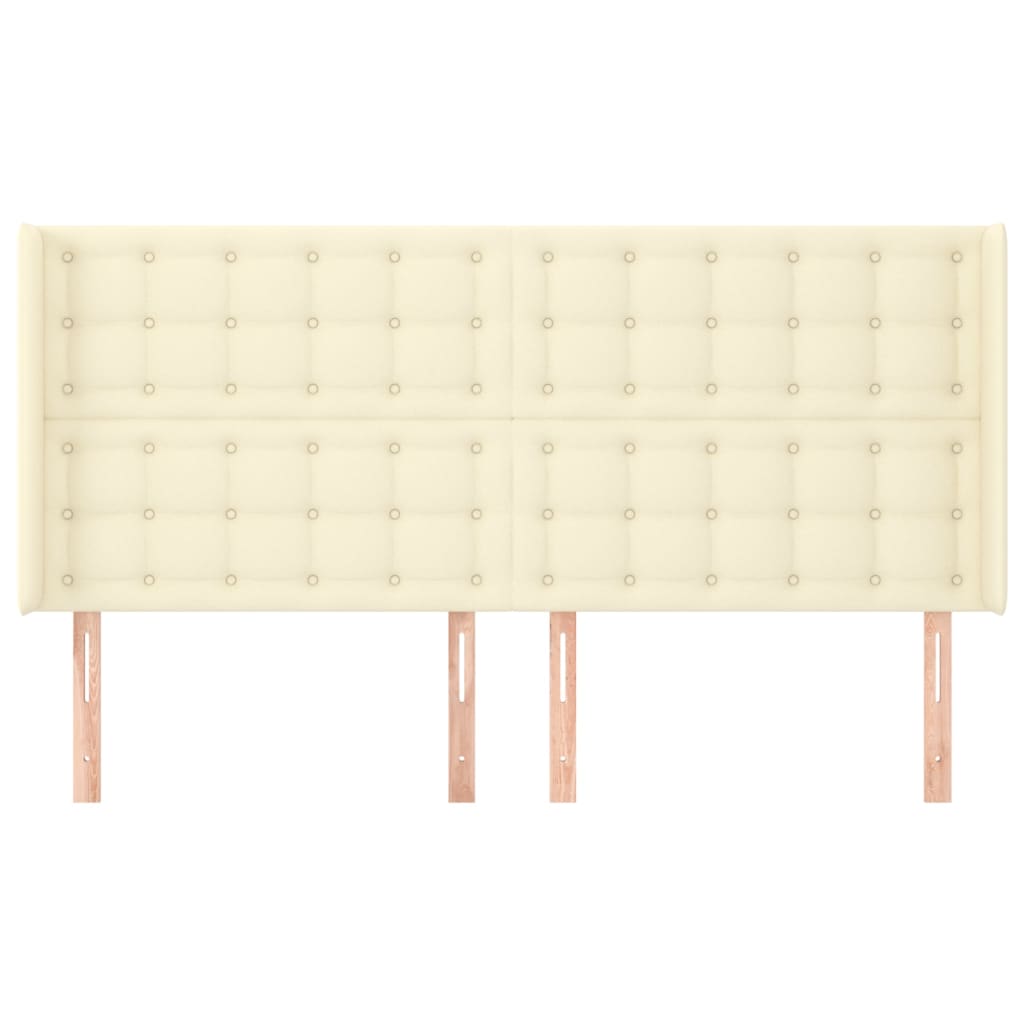 vidaXL Kopfteil mit Ohren Creme 163x16x118/128 cm Kunstleder