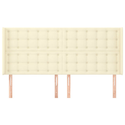 vidaXL Kopfteil mit Ohren Creme 163x16x118/128 cm Kunstleder