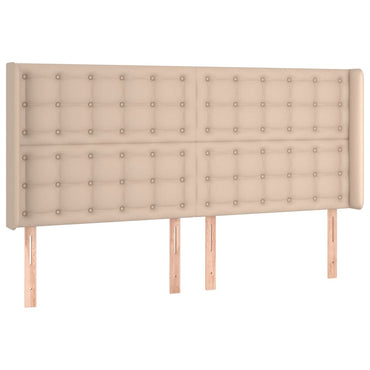 vidaXL Kopfteil mit Ohren Cappuccino-Braun 163x16x118/128cm Kunstleder