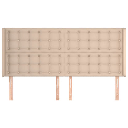 vidaXL Kopfteil mit Ohren Cappuccino-Braun 163x16x118/128cm Kunstleder