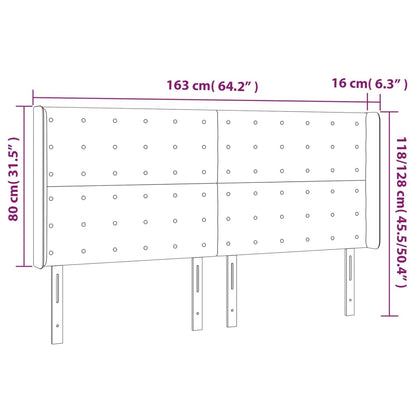 vidaXL Kopfteil mit Ohren Cappuccino-Braun 163x16x118/128cm Kunstleder