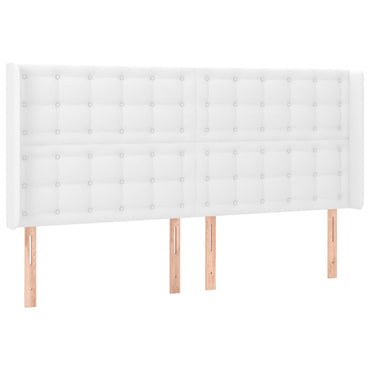 vidaXL Kopfteil mit Ohren Weiß 203x16x118/128 cm Kunstleder
