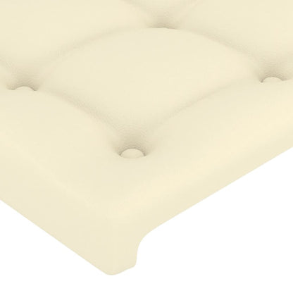 vidaXL Kopfteil mit Ohren Creme 203x16x118/128 cm Kunstleder