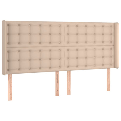 vidaXL Kopfteil mit Ohren Cappuccino-Braun 203x16x118/128cm Kunstleder