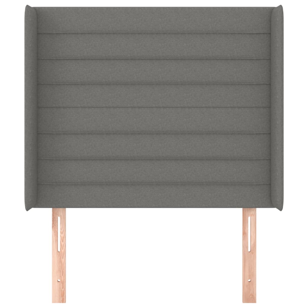 vidaXL Kopfteil mit Ohren Dunkelgrau 83x16x118/128 cm Stoff