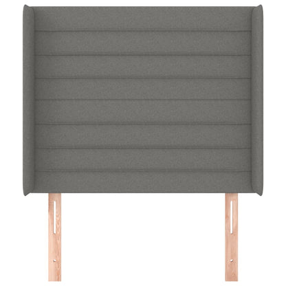 vidaXL Kopfteil mit Ohren Dunkelgrau 83x16x118/128 cm Stoff