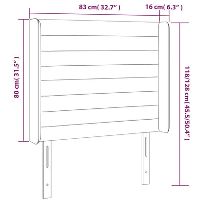 vidaXL Kopfteil mit Ohren Dunkelgrau 83x16x118/128 cm Stoff