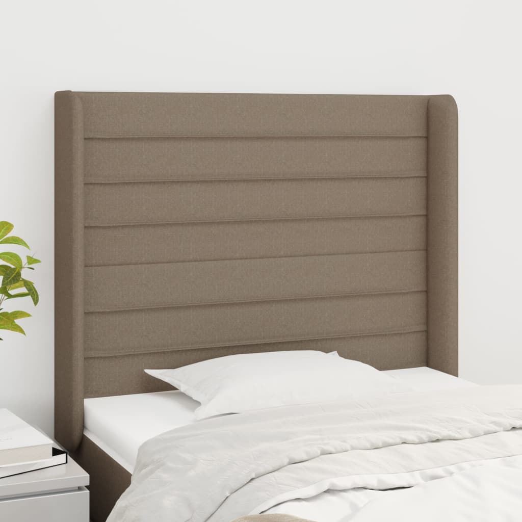 vidaXL Kopfteil mit Ohren Taupe 83x16x118/128 cm Stoff