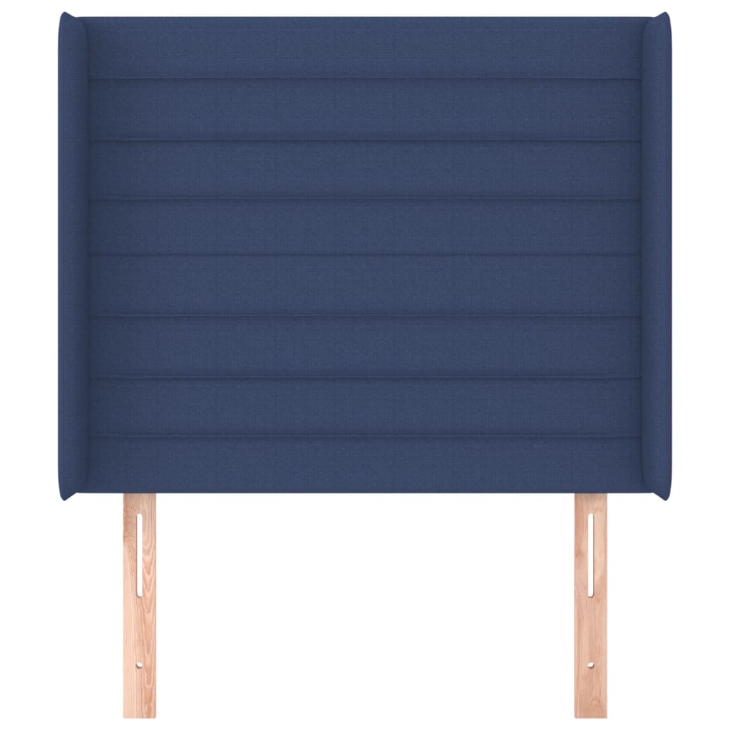 vidaXL Kopfteil mit Ohren Blau 83x16x118/128 cm Stoff