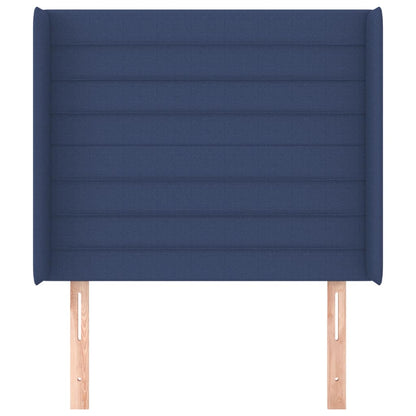 vidaXL Kopfteil mit Ohren Blau 83x16x118/128 cm Stoff