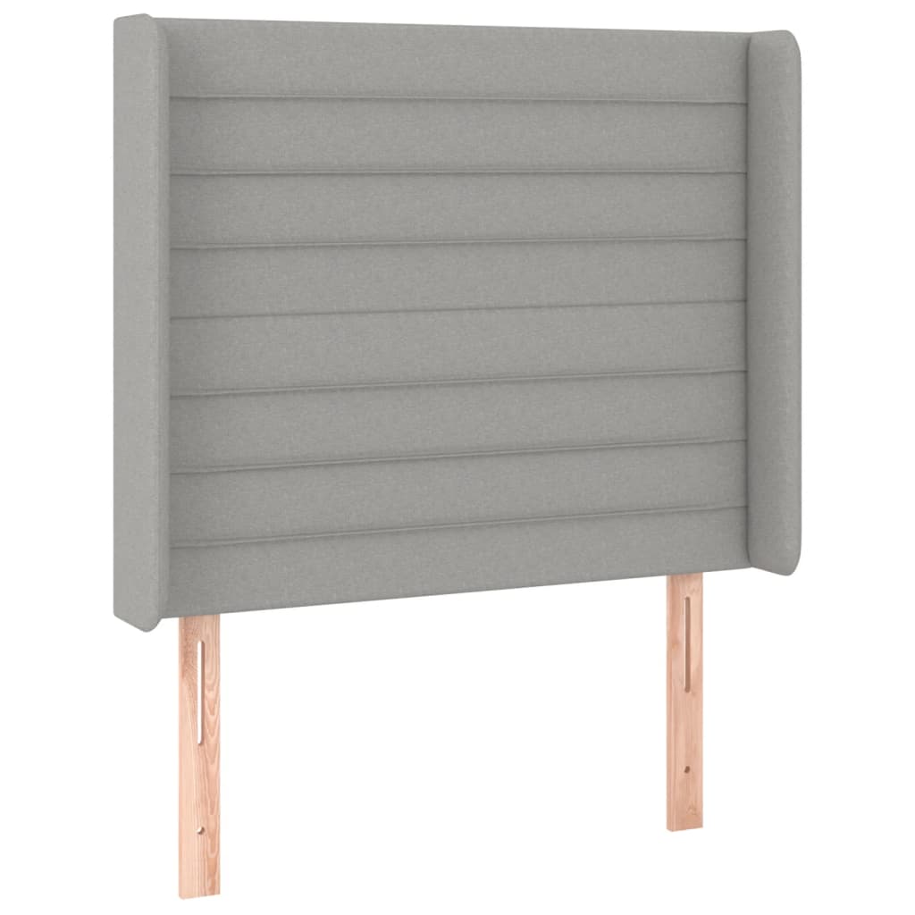 vidaXL Kopfteil mit Ohren Hellgrau 93x16x118/128 cm Stoff