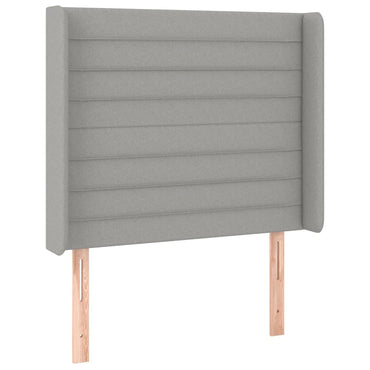 vidaXL Kopfteil mit Ohren Hellgrau 93x16x118/128 cm Stoff
