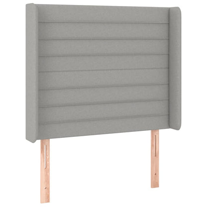 vidaXL Kopfteil mit Ohren Hellgrau 93x16x118/128 cm Stoff