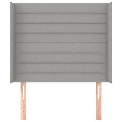 vidaXL Kopfteil mit Ohren Hellgrau 93x16x118/128 cm Stoff