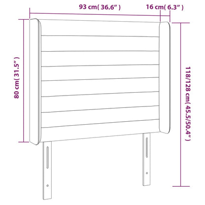 vidaXL Kopfteil mit Ohren Dunkelbraun 93x16x118/128 cm Stoff