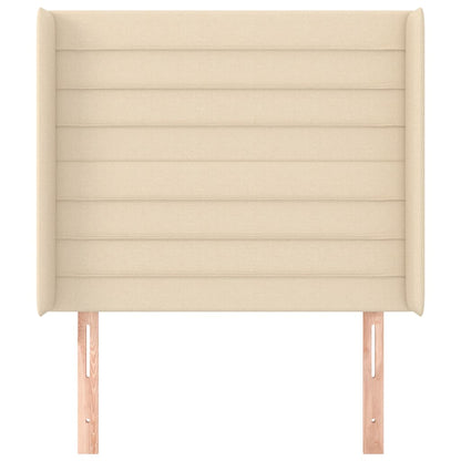 vidaXL Kopfteil mit Ohren Creme 93x16x118/128 cm Stoff