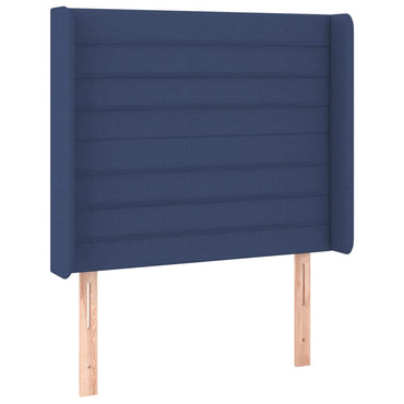 vidaXL Kopfteil mit Ohren Blau 93x16x118/128 cm Stoff