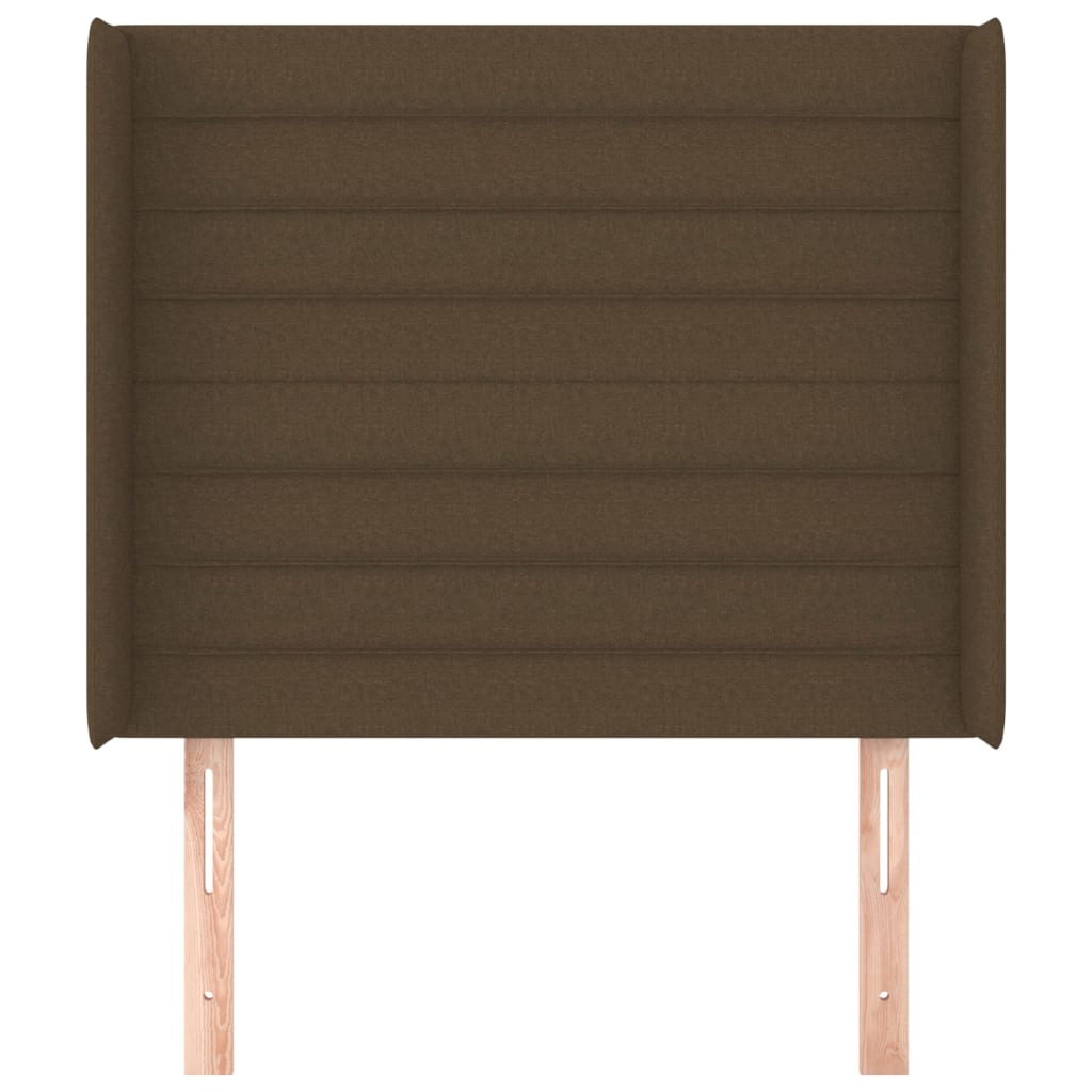 vidaXL Kopfteil mit Ohren Dunkelbraun 103x16x118/128 cm Stoff