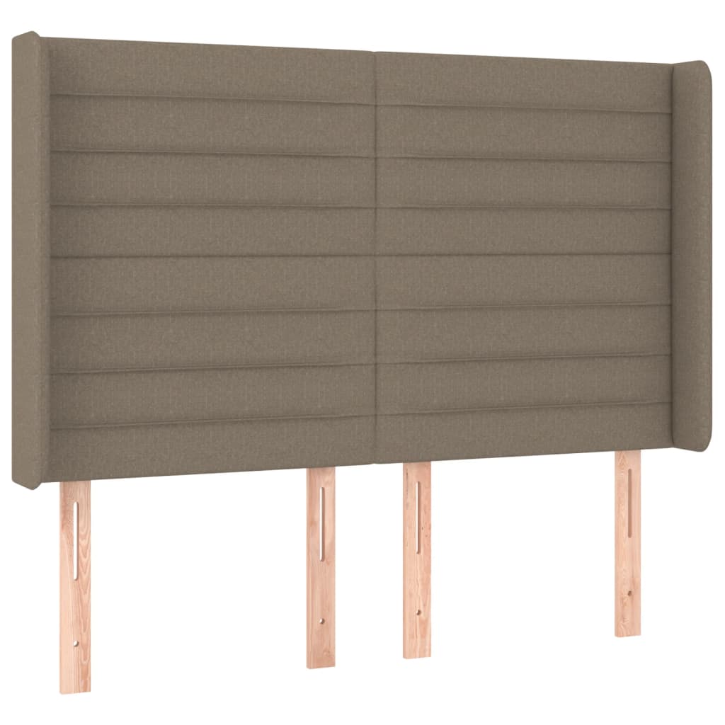 vidaXL Kopfteil mit Ohren Taupe 147x16x118/128 cm Stoff
