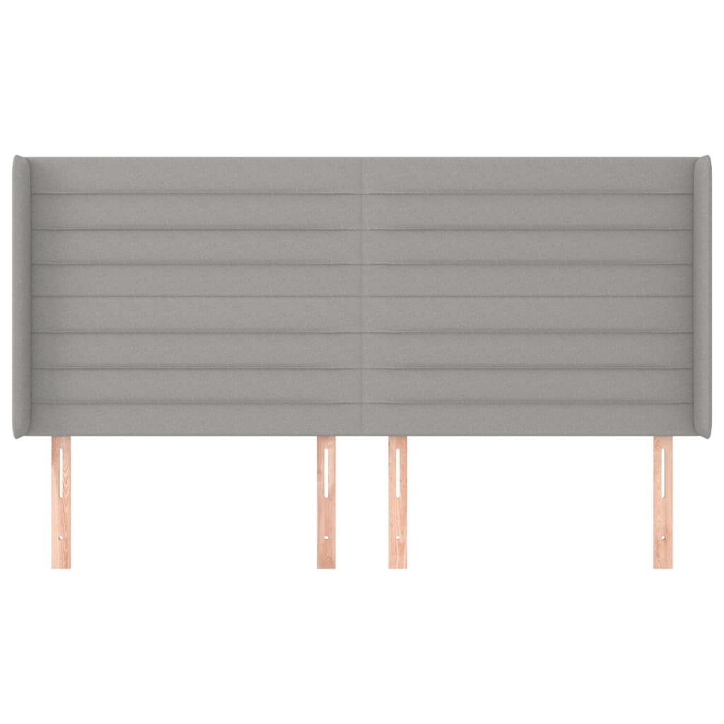 vidaXL Kopfteil mit Ohren Hellgrau 163x16x118/128 cm Stoff