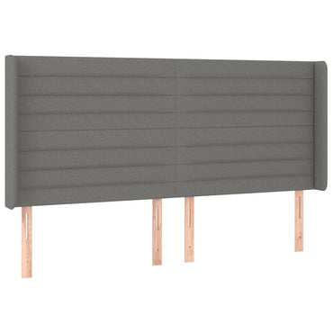 vidaXL Kopfteil mit Ohren Dunkelgrau 163x16x118/128 cm Stoff
