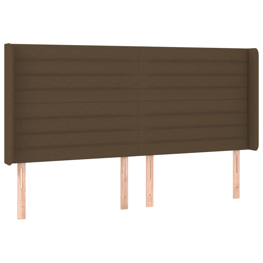 vidaXL Kopfteil mit Ohren Dunkelbraun 163x16x118/128 cm Stoff