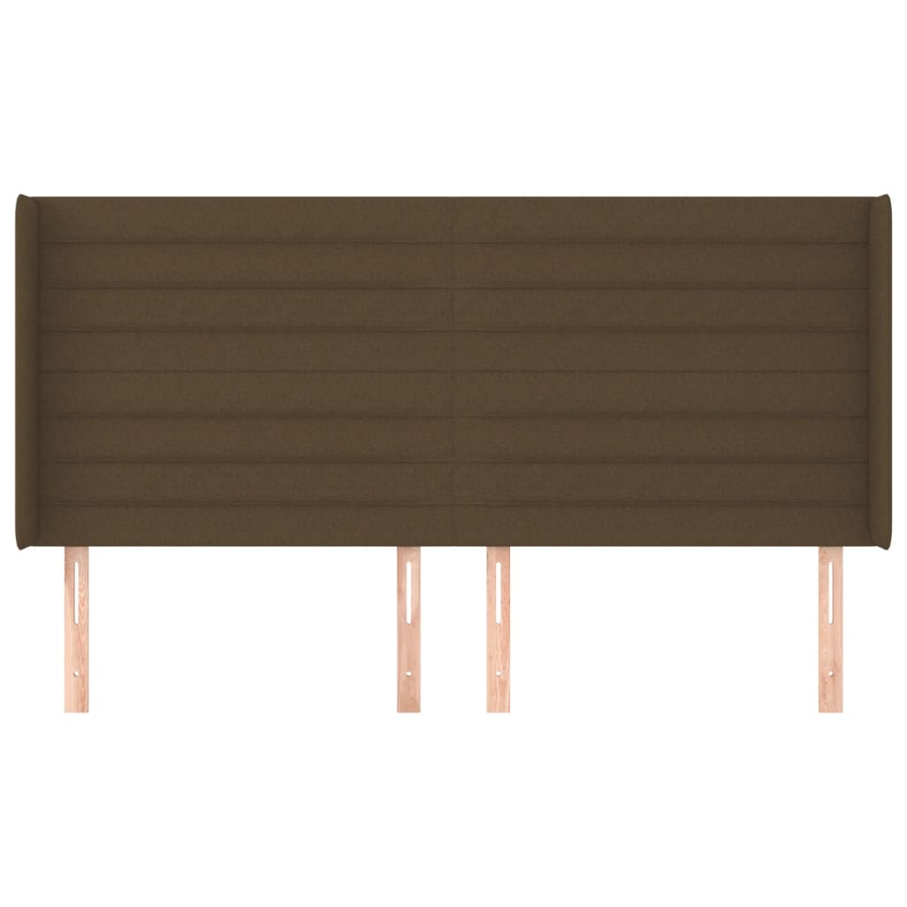 vidaXL Kopfteil mit Ohren Dunkelbraun 163x16x118/128 cm Stoff