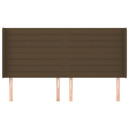 vidaXL Kopfteil mit Ohren Dunkelbraun 163x16x118/128 cm Stoff