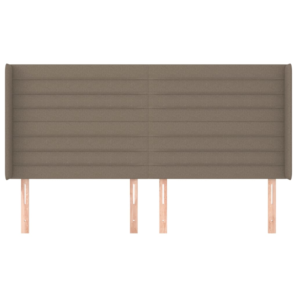 vidaXL Kopfteil mit Ohren Taupe 163x16x118/128 cm Stoff