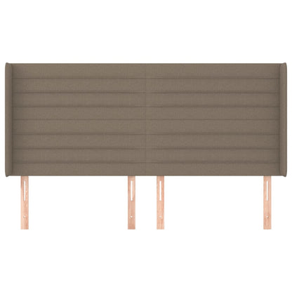 vidaXL Kopfteil mit Ohren Taupe 163x16x118/128 cm Stoff