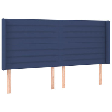 vidaXL Kopfteil mit Ohren Blau 163x16x118/128 cm Stoff